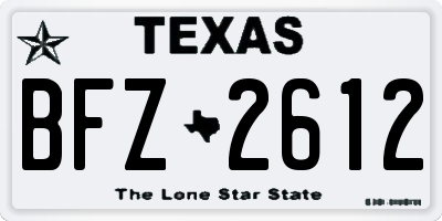 TX license plate BFZ2612