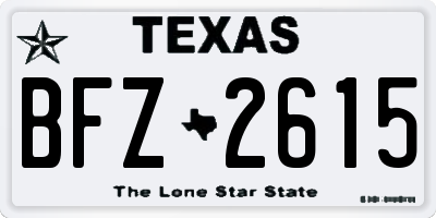 TX license plate BFZ2615