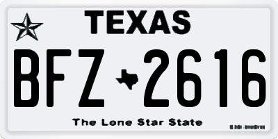 TX license plate BFZ2616