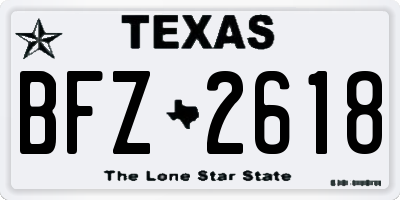TX license plate BFZ2618