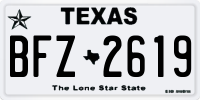 TX license plate BFZ2619