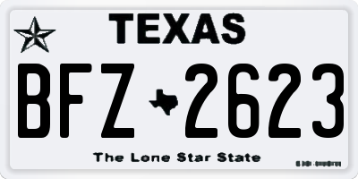 TX license plate BFZ2623