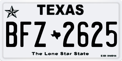 TX license plate BFZ2625