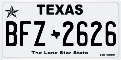 TX license plate BFZ2626