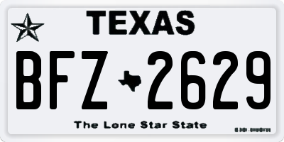 TX license plate BFZ2629