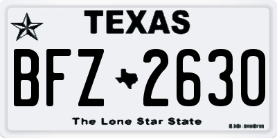 TX license plate BFZ2630
