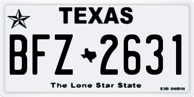 TX license plate BFZ2631