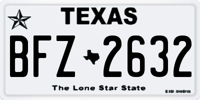 TX license plate BFZ2632