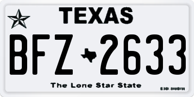 TX license plate BFZ2633