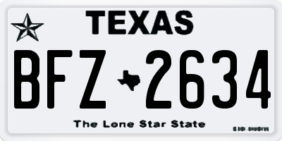 TX license plate BFZ2634