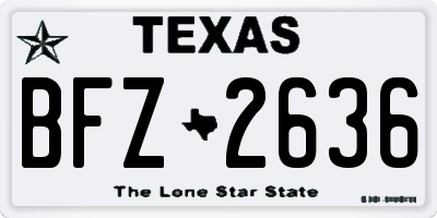 TX license plate BFZ2636
