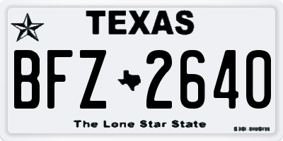 TX license plate BFZ2640