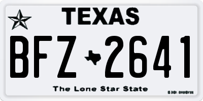TX license plate BFZ2641