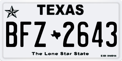 TX license plate BFZ2643