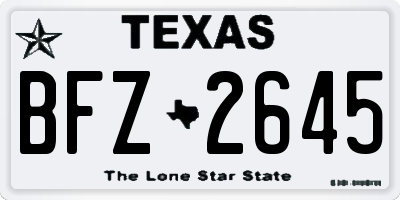 TX license plate BFZ2645