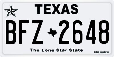 TX license plate BFZ2648