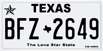 TX license plate BFZ2649