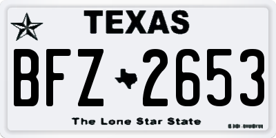 TX license plate BFZ2653