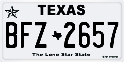 TX license plate BFZ2657