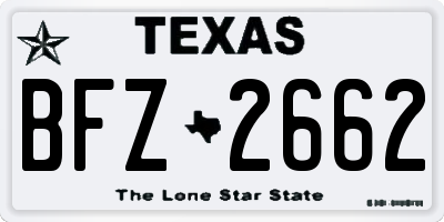 TX license plate BFZ2662