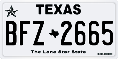TX license plate BFZ2665