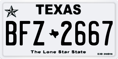 TX license plate BFZ2667