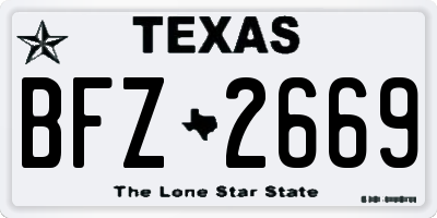 TX license plate BFZ2669