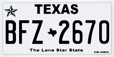 TX license plate BFZ2670