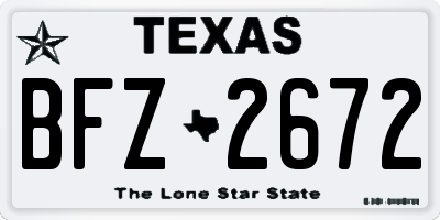 TX license plate BFZ2672