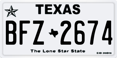TX license plate BFZ2674