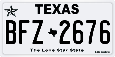 TX license plate BFZ2676