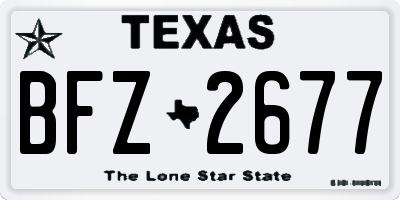 TX license plate BFZ2677