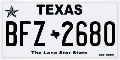 TX license plate BFZ2680