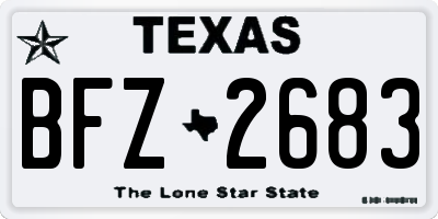 TX license plate BFZ2683