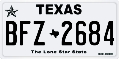 TX license plate BFZ2684