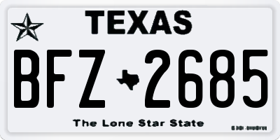 TX license plate BFZ2685