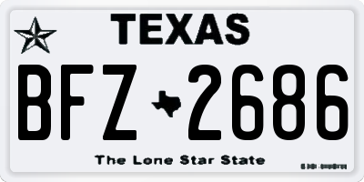TX license plate BFZ2686