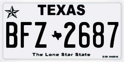 TX license plate BFZ2687