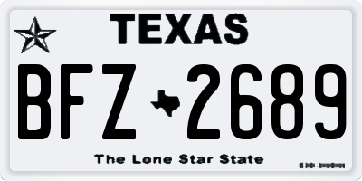 TX license plate BFZ2689