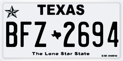 TX license plate BFZ2694