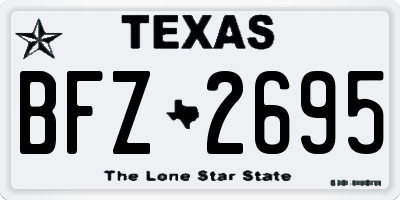 TX license plate BFZ2695