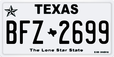 TX license plate BFZ2699