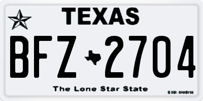 TX license plate BFZ2704