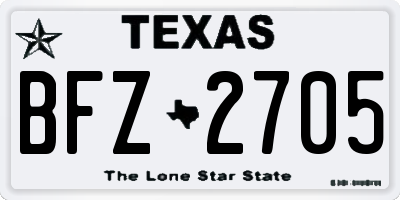 TX license plate BFZ2705
