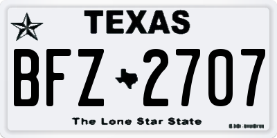TX license plate BFZ2707