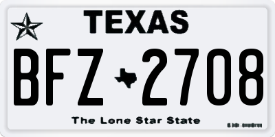 TX license plate BFZ2708
