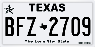 TX license plate BFZ2709