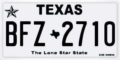 TX license plate BFZ2710