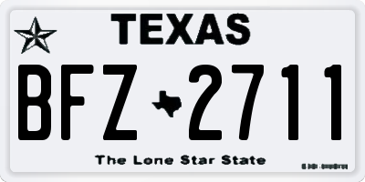 TX license plate BFZ2711