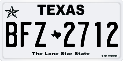 TX license plate BFZ2712